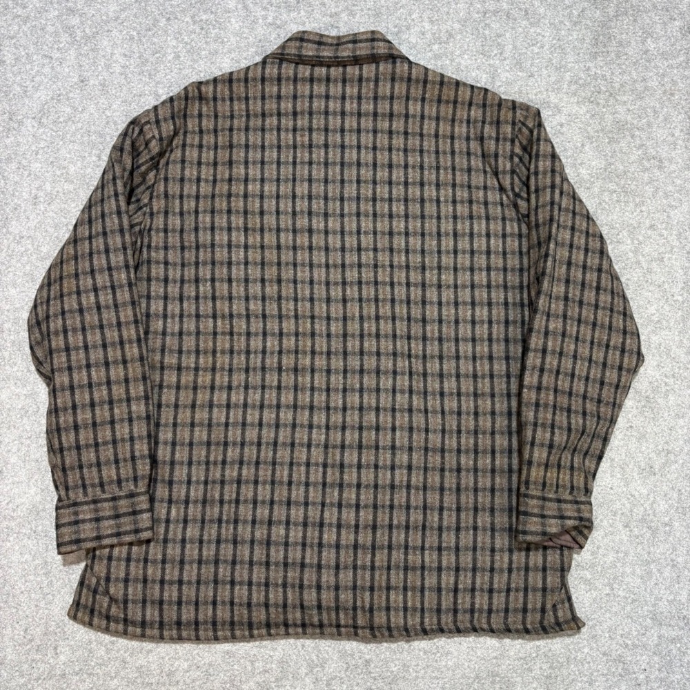 Briggs Quilted Lined Flannel Shirt Jacket Mens XL Brown Plaid Heavy Workwear - Picture 5 of 5